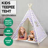 Clearwater Kids Teepee Tent, Giant Cotton Canvas Wigwam, Purple