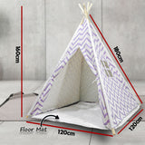Clearwater Kids Teepee Tent, Giant Cotton Canvas Wigwam, Purple