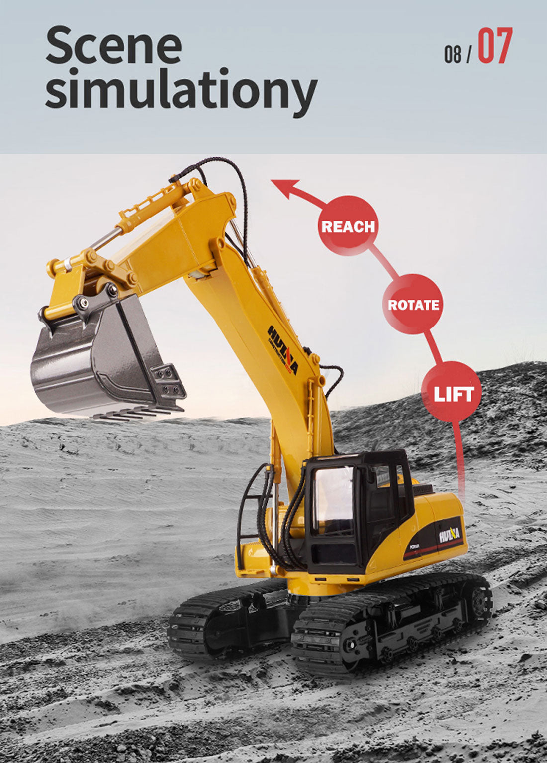 Ouston 1/14 Scale 15 Channel Remote Control Excavator Digger