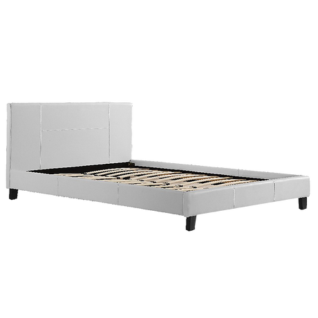 Palermo Queen PU Leather Bed Frame - White