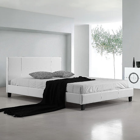 Palermo Queen PU Leather Bed Frame - White