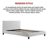Palermo Queen PU Leather Bed Frame - White