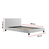 Palermo Queen PU Leather Bed Frame - White
