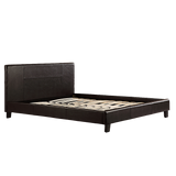 Palermo Brown PU Leather Queen Bed Frame