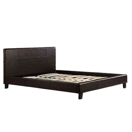 Palermo Brown PU Leather Queen Bed Frame