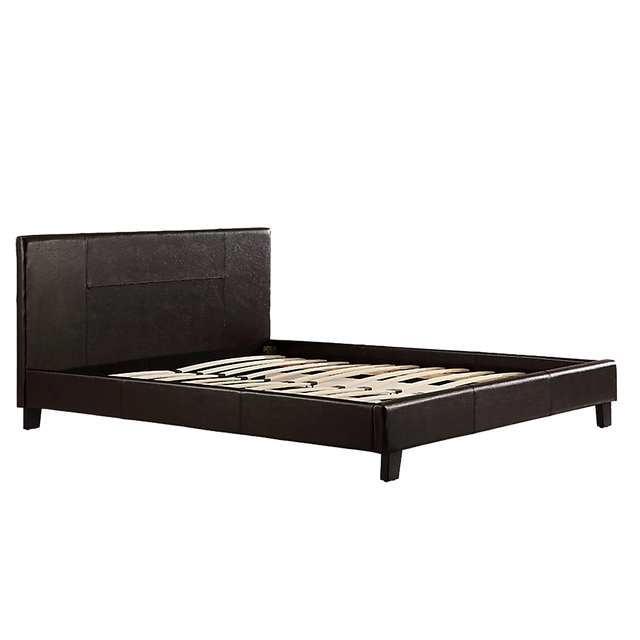 Palermo Brown PU Leather Queen Bed Frame