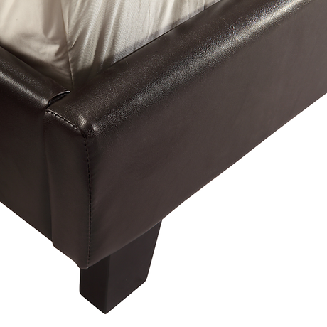 Palermo Brown PU Leather Queen Bed Frame