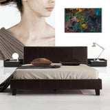 Palermo Brown PU Leather Queen Bed Frame