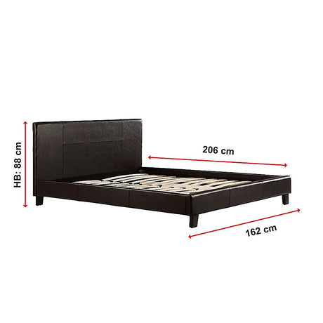 Palermo Brown PU Leather Queen Bed Frame