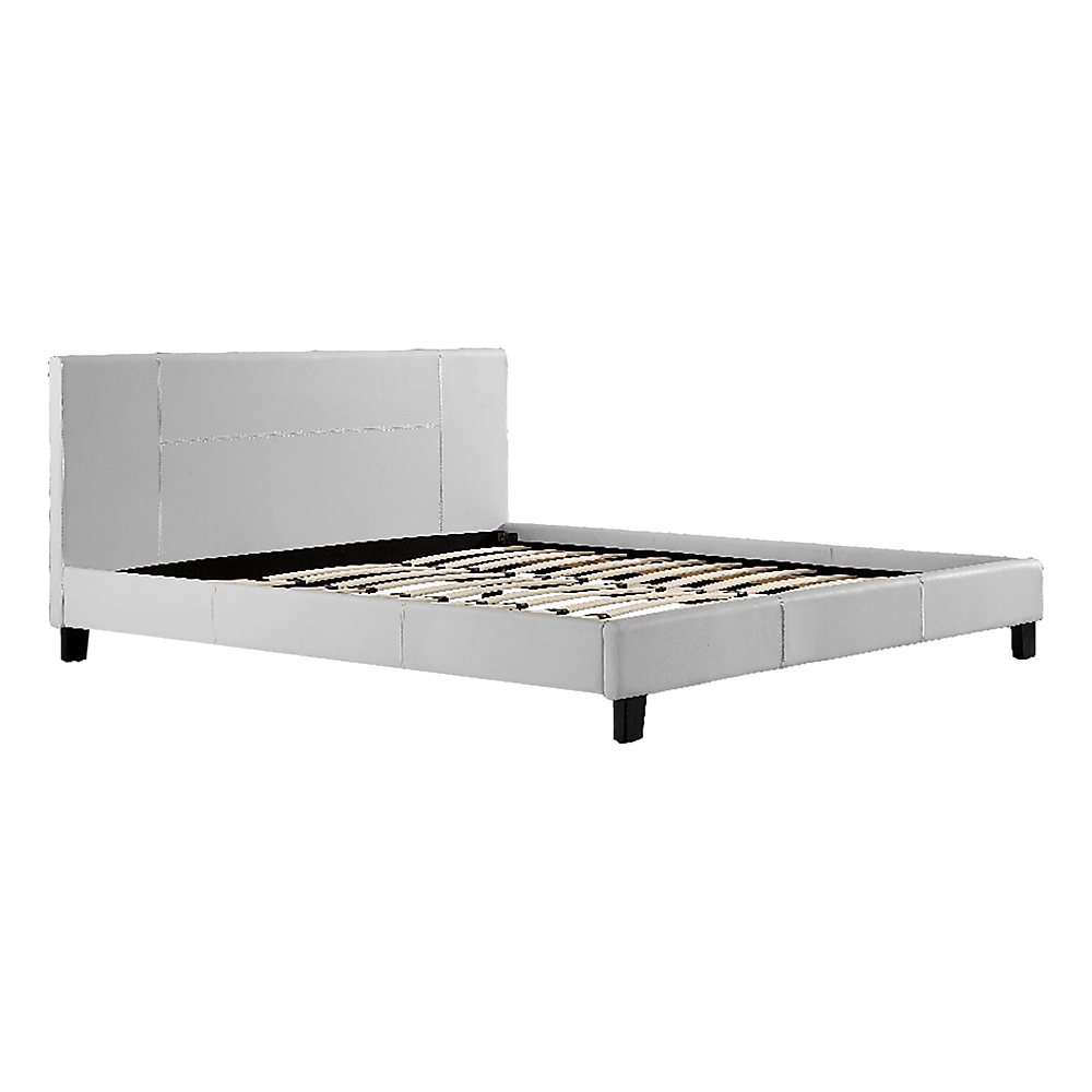 Sorrento White King bed frame in a modern bedroom