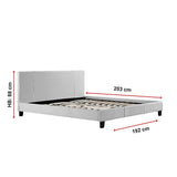King PU Leather Bed Frame White