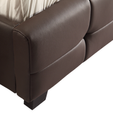 Double PU Leather Deluxe Bed Frame Brown