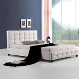 Palermo White PU Leather Queen Bed Frame
