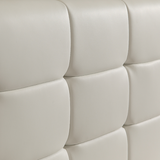 Palermo White PU Leather Queen Bed Frame