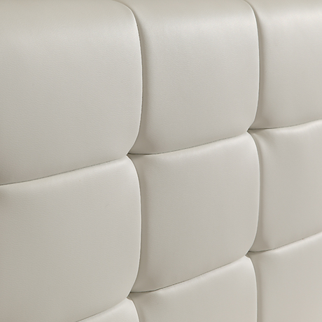 Palermo White PU Leather Queen Bed Frame