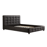 Positano Black Queen bed frame in a modern bedroom