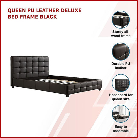 Positano Queen Deluxe Bed Frame, Black