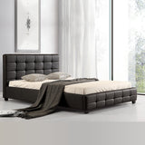 Palermo Black PU Leather Queen Bed Frame