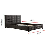 Palermo Black PU Leather Queen Bed Frame