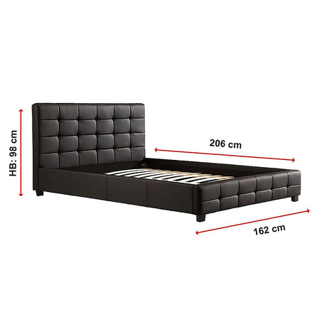Palermo Black PU Leather Queen Bed Frame
