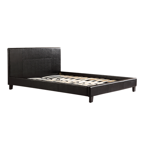 Sorrento Black Queen bed frame in a modern bedroom