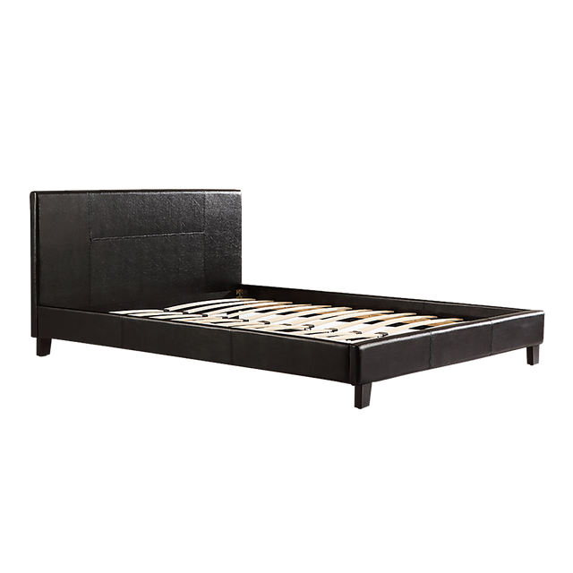 Palermo Black PU Leather Queen Bed Frame