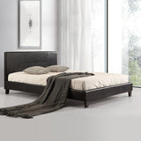 Palermo Black PU Leather Queen Bed Frame