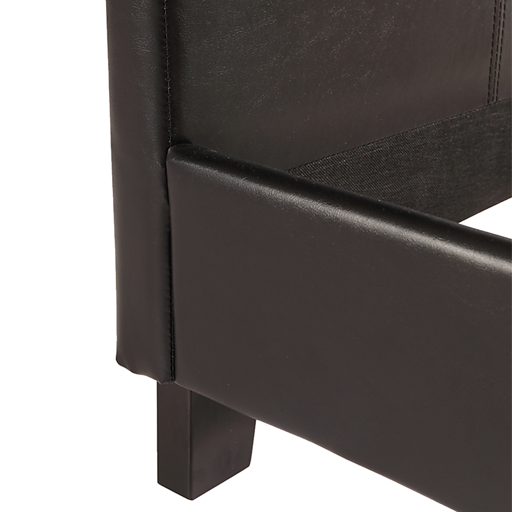 Palermo Black PU Leather Queen Bed Frame