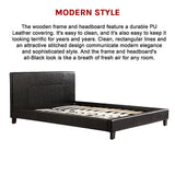 Palermo Black PU Leather Queen Bed Frame