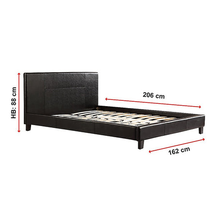 Palermo Black PU Leather Queen Bed Frame