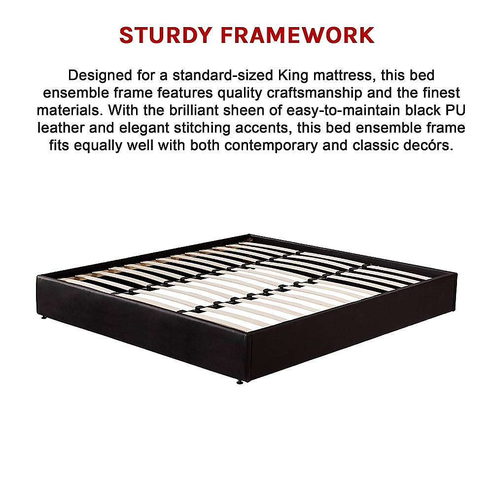 Ischia King Ensemble Bed Base, Black