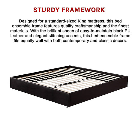 Ischia King Ensemble Bed Base, Black