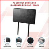 Dangelong Leather Bed Head, Black Single