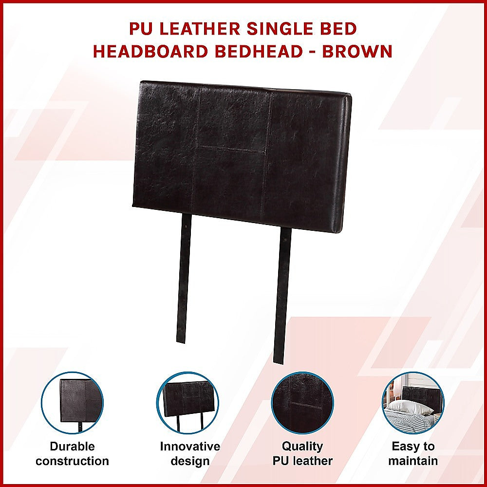 Dangelong Leather Bed Head, Brown Single