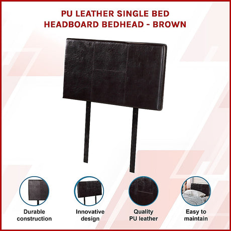 Dangelong Leather Bed Head, Brown Single