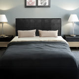 Rosewood stitched bed head in black for a double bed