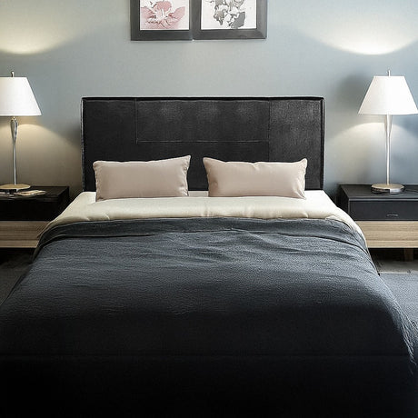 Rosewood stitched bed head in black for a double bed