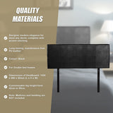 Rosewood stitched bed head in black for a double bed