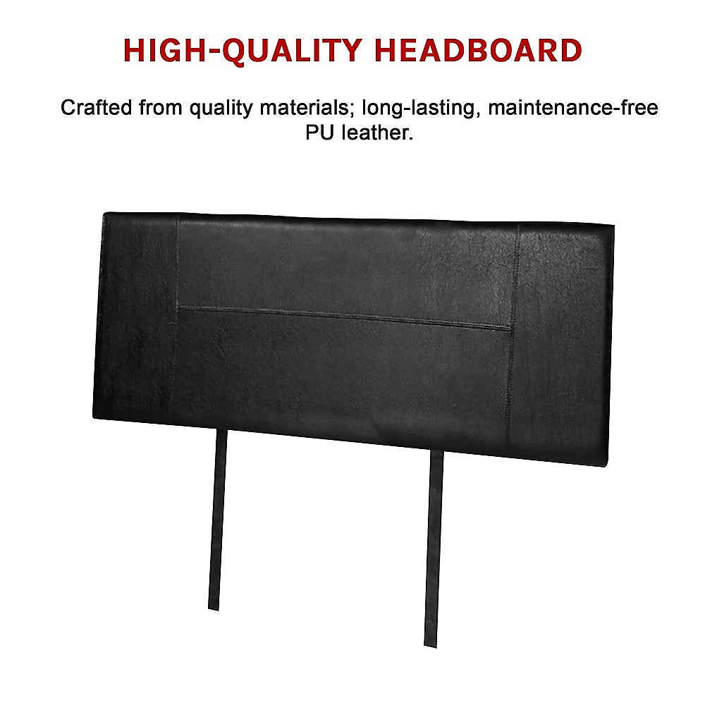 Rosewood stitched bed head in black for a double bed