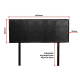 Rosewood stitched bed head in black for a double bed