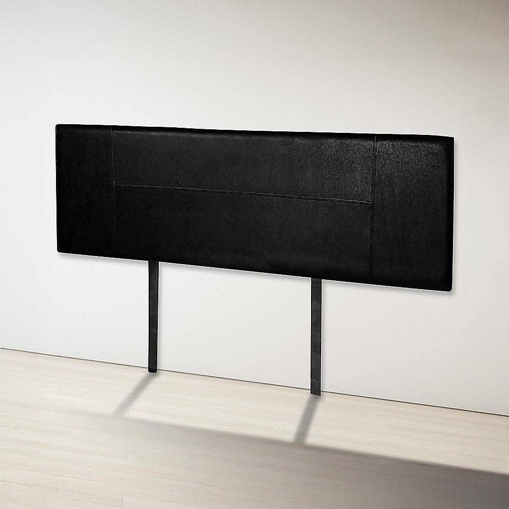 Rosewood stitched bed head in black for a king bed