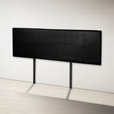 Rosewood stitched bed head in black for a king bed