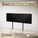 Rosewood stitched bed head in black for a king bed