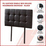 Mannus tufted bed head in black for a single bed