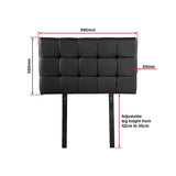 Mannus tufted bed head in black for a single bed