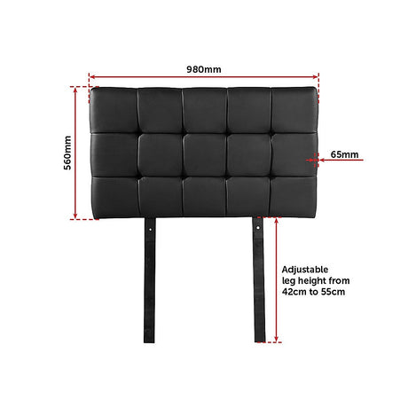 Mannus tufted bed head in black for a single bed