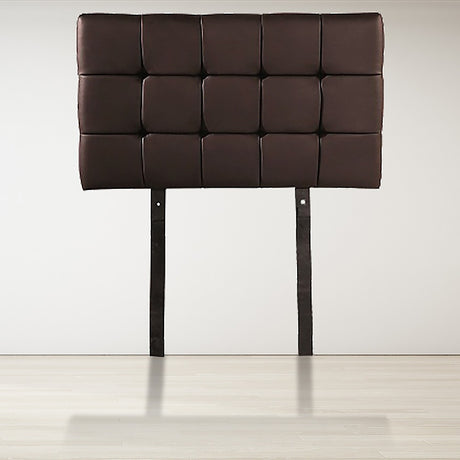Mannus tufted bed head in brown for a single bed