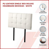 Mannus tufted bed head in white for a single bed