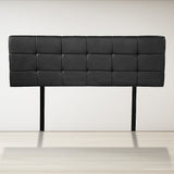 PU Leather Double Bed Deluxe Headboard Bedhead - Black