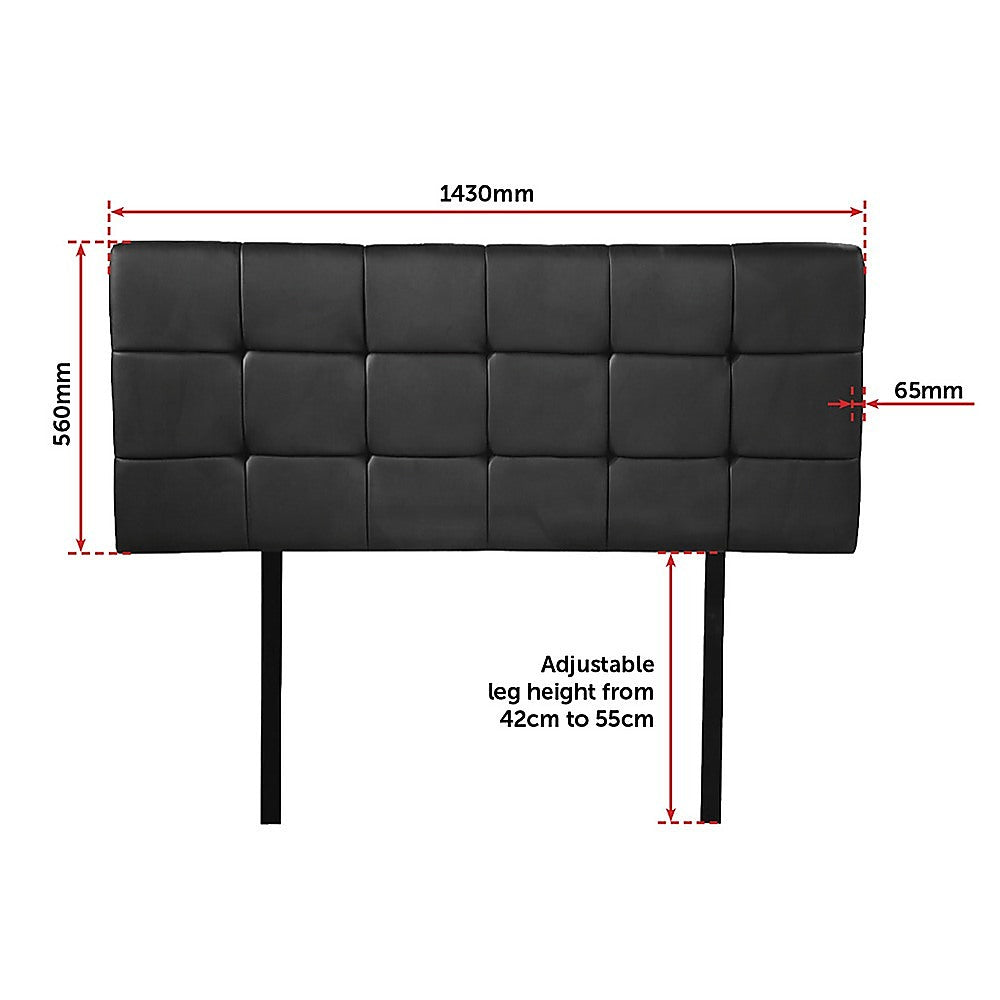 Mannus tufted bed head in black for a double bed